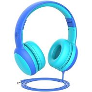 [아마존베스트]gorsun Kids Headphones Wired Foldable Headphones for Kids with Decorative Ears, Adjustable Lightweight Headphones for Boys and Girls Blue