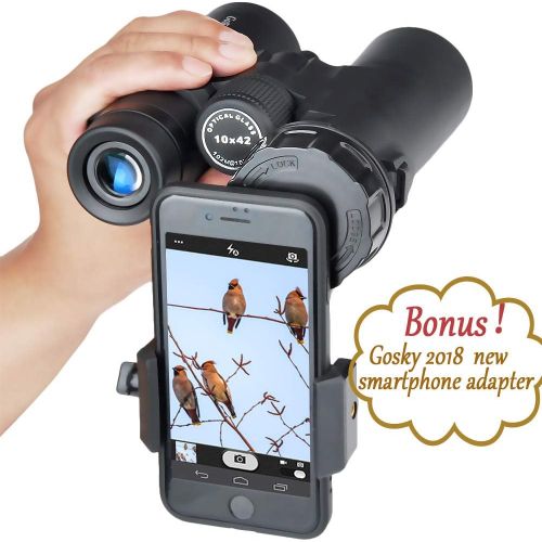  [아마존 핫딜] [아마존핫딜]Gosky 10x42 Roof Prism Binoculars for Adults, HD Professional Binoculars for Bird Watching Travel Stargazing Hunting Concerts Sports-BAK4 Prism FMC Lens-with Phone Mount Strap Carr