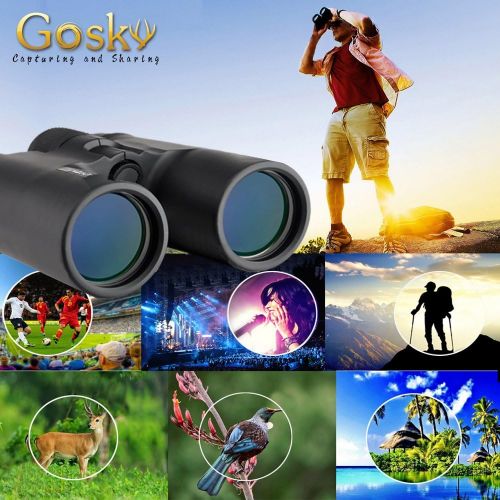  [아마존 핫딜] [아마존핫딜]Gosky 10x42 Roof Prism Binoculars for Adults, HD Professional Binoculars for Bird Watching Travel Stargazing Hunting Concerts Sports-BAK4 Prism FMC Lens-with Phone Mount Strap Carr