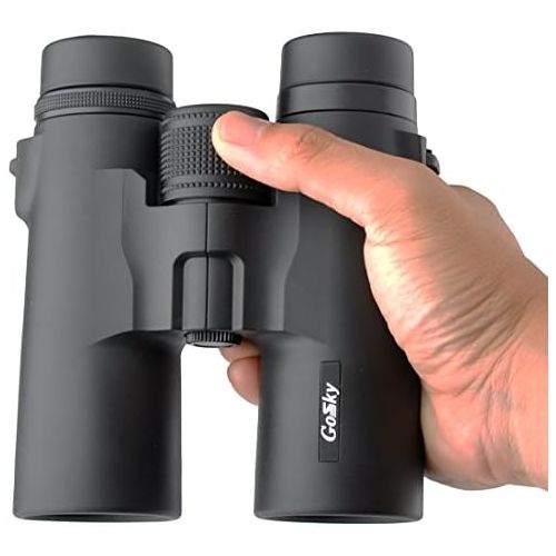  Gosky 10x42 Roof Prism Binoculars for Adults, HD Professional Binoculars for Bird Watching Travel Stargazing Hunting Concerts Sports-BAK4 Prism FMC Lens-with Phone Mount Strap Carr