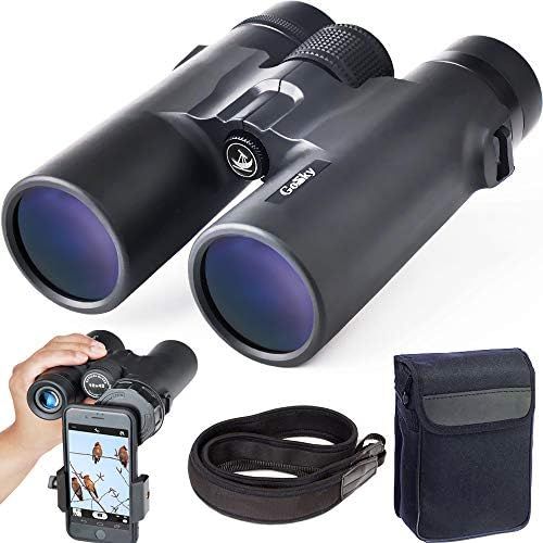  Gosky 10x42 Roof Prism Binoculars for Adults, HD Professional Binoculars for Bird Watching Travel Stargazing Hunting Concerts Sports-BAK4 Prism FMC Lens-with Phone Mount Strap Carr