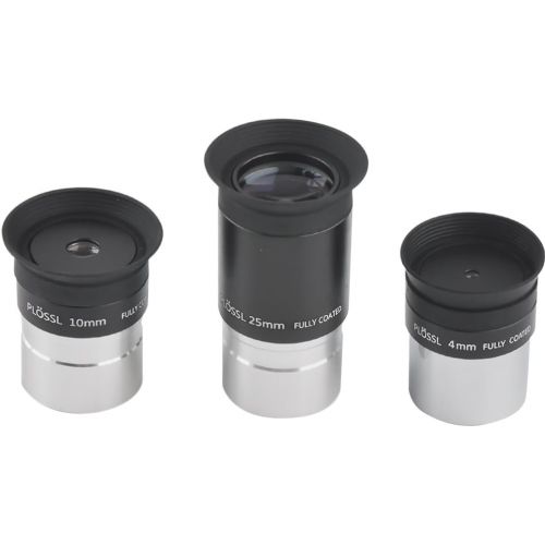  Gosky 4mm 10mm 25mm 1.25inch Multi-Coated Plossl Telescope Eyepiece Set/Telescope Lens Set - 4 Element Plossl Design - Standard Filters Threads