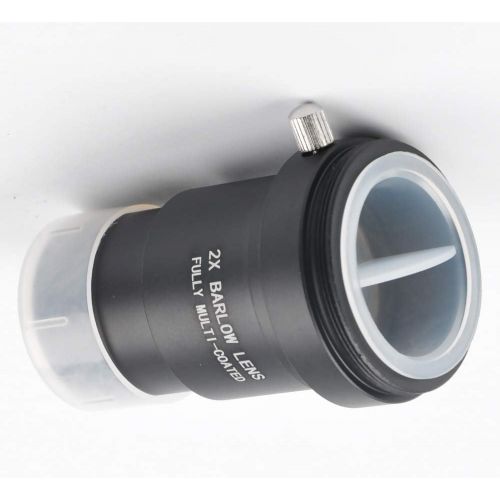  Gosky 1.25 Inch 2X Fully Blackened Metal Barlow Lens and Camera T Adapter for Telescopes Eyepiece - Accept 1.25inch Filters-Also Can Be Used for Astronomical Photography - Coated