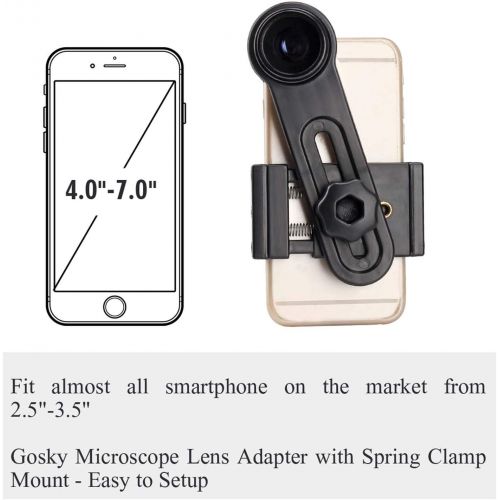  Gosky New Version Microscope Lens Adapter, Microscope Smartphone Camera Adaptor - for Microscope Eyepiece Diameter 23.2mm, Built-in WF 10mm Eyepiece -Capture and Record The Beauty in The