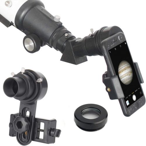  Gosky 1.25 Telescope Phone Adapter - 2019 Newest Updated Quick Aligned Smartphoto Adapter Mount for Refractor & Reflector Telescope with Built-in 1.5X Barlow Lens