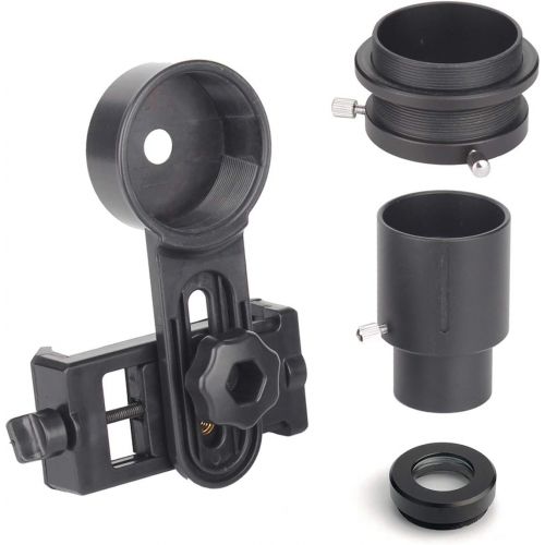  Gosky 1.25 Telescope Phone Adapter - 2019 Newest Updated Quick Aligned Smartphoto Adapter Mount for Refractor & Reflector Telescope with Built-in 1.5X Barlow Lens