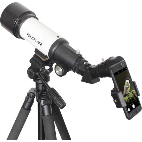  Gosky 1.25 Telescope Phone Adapter - 2019 Newest Updated Quick Aligned Smartphoto Adapter Mount for Refractor & Reflector Telescope with Built-in 1.5X Barlow Lens