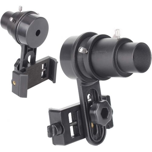  Gosky 1.25 Telescope Phone Adapter - 2019 Newest Updated Quick Aligned Smartphoto Adapter Mount for Refractor & Reflector Telescope with Built-in 1.5X Barlow Lens