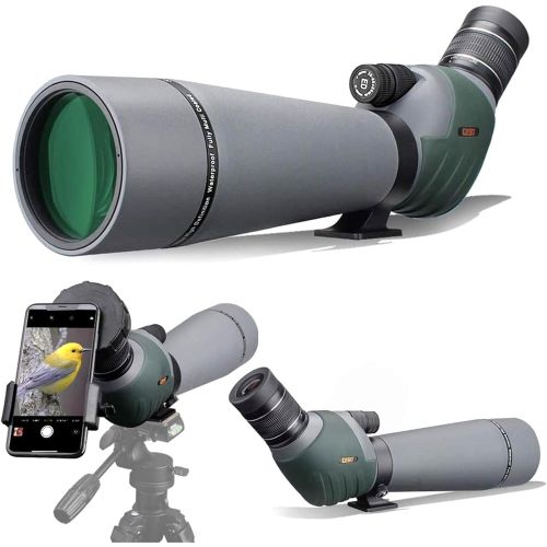  Gosky 20-60x80 Dual Focusing ED Spotting Scope - Ultra High Definition Optics Scope with Carrying Case and Smartphone Adapter for Target Shooting Hunting Bird Watching Wildlife Ast