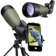 Gosky Updated 20-60x80 Spotting Scope with Tripod, Carrying Bag - BAK4 Angled Scope for Target Shooting Hunting Bird Watching Wildlife Scenery (Phone Mount+SLR Mount Compatible wit