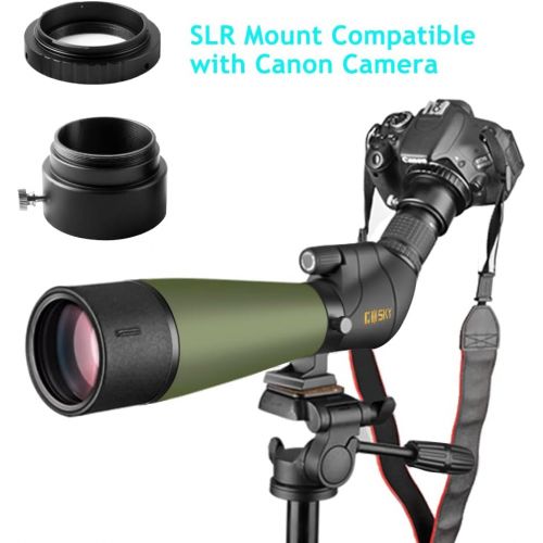  Gosky Updated 20-60x80 Spotting Scope with Tripod, Carrying Bag - BAK4 Angled Scope for Target Shooting Hunting Bird Watching Wildlife Scenery (Phone Mount+SLR Mount Compatible wit