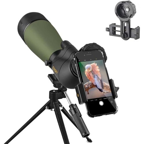  Gosky Updated 20-60x80 Spotting Scope with Tripod, Carrying Bag - BAK4 Angled Scope for Target Shooting Hunting Bird Watching Wildlife Scenery (Phone Mount+SLR Mount Compatible wit