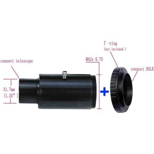  Gosky 1.25 T Adapter and T2 / T Ring Adapter, Compatible with Nikon SLR/DSLR Cameras, Can be Used for Prism Focus and Eyepiece Projection Photography