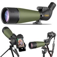 Gosky Updated 20-60x80 Spotting Scope with Tripod, Carrying Bag - BAK4 Angled Scope for Target Shooting Hunting Bird Watching Wildlife Scenery (Phone Mount+SLR Mount Compatible wit