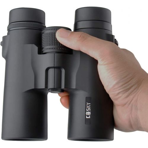  Gosky 10x42 Roof Prism Binoculars for Adults, HD Professional Binoculars for Bird Watching Travel Stargazing Hunting Concerts Sports-BAK4 Prism FMC Lens-with Phone Mount Strap Carr