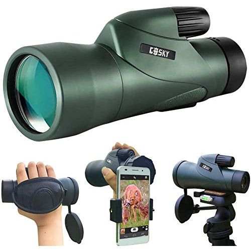  Gosky 12x55 High Definition Monocular Telescope and Quick Phone Holder-2021 Waterproof Monocular -BAK4 Prism for Wildlife Bird Watching Hunting Camping Travel Scenery