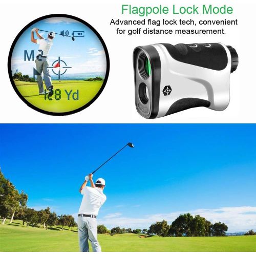  Gosky Golf Rangefinder - Laser Range Finder with Ranging, Scan, Flagpole Lock, and Speed Function - Free Battery (LE600G, 650yd/600m)