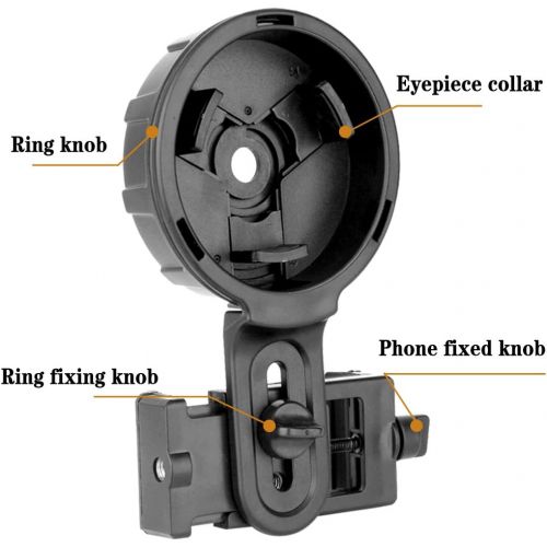  Gosky Telescope Phone Adapter Quick Aligned Cell Phone Digiscoping Adaptor Mount - Compatible with Spotting Scope Binoculars Monocular, Fit Almost All Brands of Smartphones (Big Ty