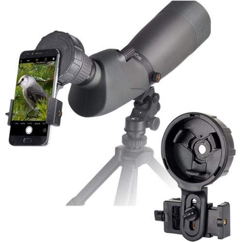  Gosky Telescope Phone Adapter Quick Aligned Cell Phone Digiscoping Adaptor Mount - Compatible with Spotting Scope Binoculars Monocular, Fit Almost All Brands of Smartphones (Big Ty