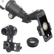 Gosky 1.25 Telescope Phone Adapter - 2019 Newest Updated Quick Aligned Smartphoto Adapter Mount for Refractor & Reflector Telescope with Built-in 1.5X Barlow Lens