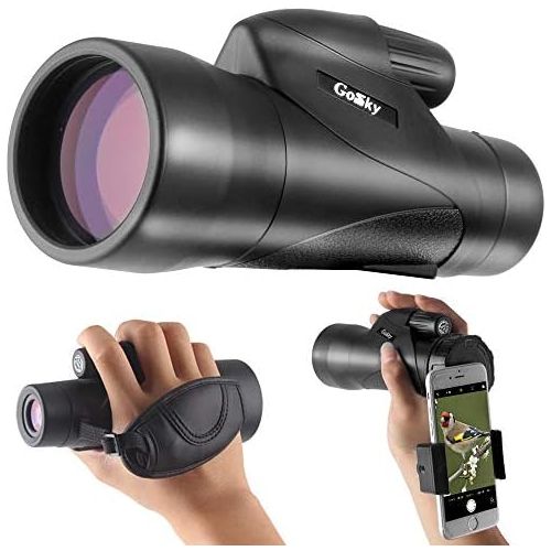  Gosky 12x50 ED Glass Monocular- Ultra HD Multi-Coated Waterproof Monocular Telescope-BAK4 Prism for Wildlife Bird Watching Hunting Camping Travelling Wildlife Secenery