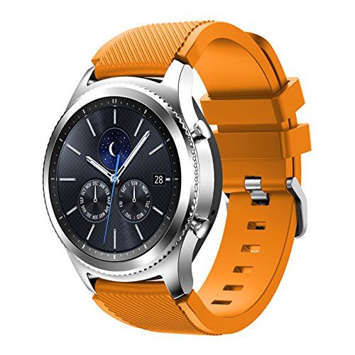  Gosuper fuer Samsung Gear S3 Armband,Weiches Silikon Sport Schnell Demontage Ersatzarmband fuer Samsung Gear S3 Frontier/S3 Classic/Galaxy Watch 46mm(2-Pack)