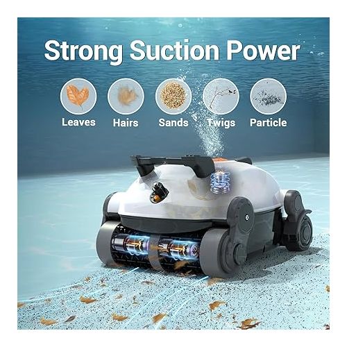  (Upgrade) Gosvor Pivot Cordless Robotic Pool Cleaner, Wall Climbing, Triple-Motor, Extended Battery Life, Self-Parking, Automatic Pool Vacuum for Inground &above Ground Pools Up to 65 FT in Length