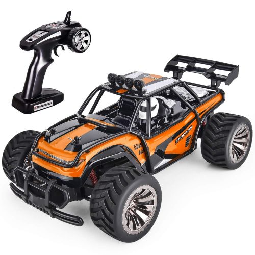  GotechoD Remote Control Truck RC Car Off Road 1:16 Scale Desert Buggy Vehicle 2.4GHz 2WD Radio Controlled High Speed Electric Race Truck Hobby Crawler with 2 Recharger Batteries 1