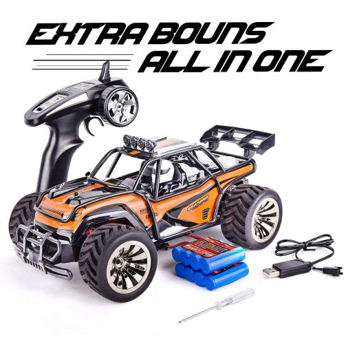  GotechoD Remote Control Truck RC Car Off Road 1:16 Scale Desert Buggy Vehicle 2.4GHz 2WD Radio Controlled High Speed Electric Race Truck Hobby Crawler with 2 Recharger Batteries 1