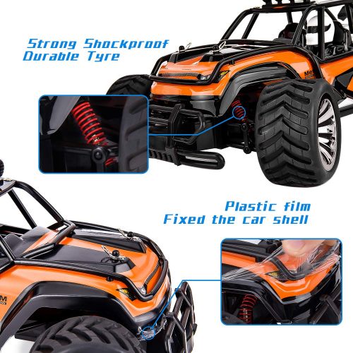  GotechoD Remote Control Truck RC Car Off Road 1:16 Scale Desert Buggy Vehicle 2.4GHz 2WD Radio Controlled High Speed Electric Race Truck Hobby Crawler with 2 Recharger Batteries 1