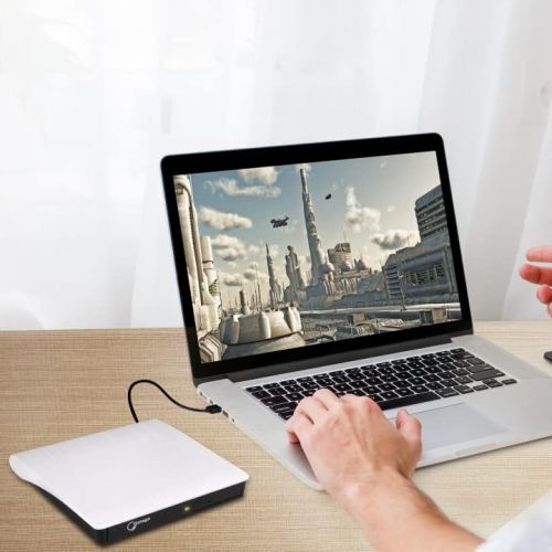  [아마존베스트]Gotega External DVD Drive, USB 3.0 Portable CD/DVD+/-RW Drive/DVD Player for Laptop CD ROM Burner Compatible with Laptop Desktop PC Windows Linux OS Apple Mac White
