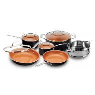 Gotham Steel 10-Piece Nonstick Copper Cookware Set, Black