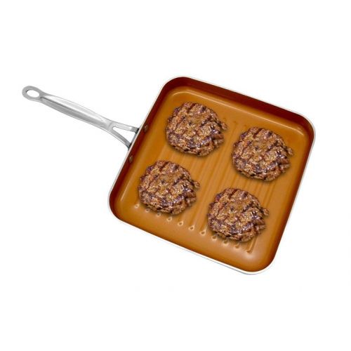  Gotham Steel 10.5” Non-Stick Copper Grill Pan with Ti-Cerama Surface As Seen on TV