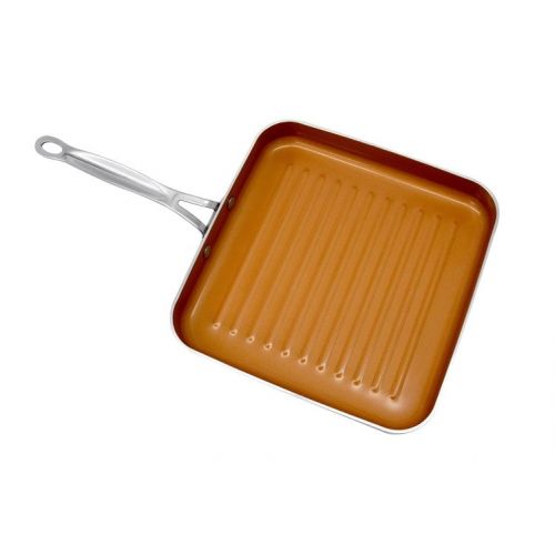  Gotham Steel 10.5” Non-Stick Copper Grill Pan with Ti-Cerama Surface As Seen on TV