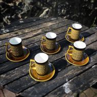 /GothicBohemia Set of Five Secla Cups and Saucers