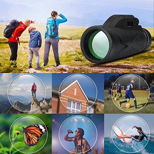  [아마존베스트]GothicBride Monocular Starscope Telescope, 80 x 100 High Power, HD Monocular with Smartphone Holder and Tripod, Waterproof Monocular for Bird Watching, Camping, Hiking, Travelling, Hunting