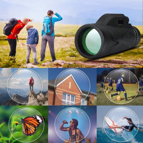  [아마존베스트]GothicBride Monocular Starscope Telescope, 80 x 100 High Power, HD Monocular with Smartphone Holder and Tripod, Waterproof Monocular for Bird Watching, Camping, Hiking, Travelling, Hunting