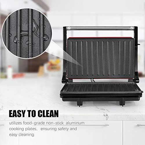  [아마존베스트]Gotoll Mini contact grill, sandwich toaster, panini grill, panini sandwich maker, electric grill multifunctional, small table grill, non-stick coating, light indicator, 750 W, mult