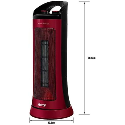  [아마존베스트]Gotoll Fan Heater Ceramic Fan Heater Hot Fan Fan Heater Quiet 3 Heat Settings with Cold Level 60° Oscillation Overheating Protection