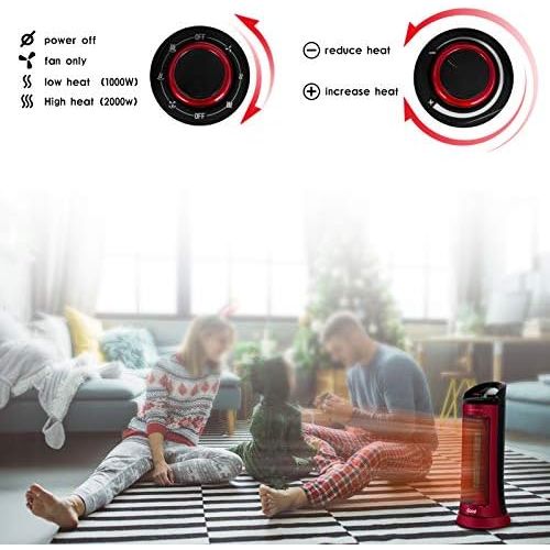  [아마존베스트]Gotoll Fan Heater Ceramic Fan Heater Hot Fan Fan Heater Quiet 3 Heat Settings with Cold Level 60° Oscillation Overheating Protection