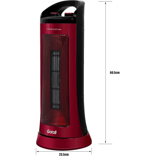  [아마존베스트]Gotoll Fan Heater Ceramic Fan Heater Hot Fan Fan Heater Quiet 3 Heat Settings with Cold Level 60° Oscillation Overheating Protection