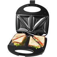 Gotoll Sandwich Maker, 750 W, Triangular Sandwiches Toaster Maker, Non Stick Plates, Thermostatic Control and Non Slip Feet, Black