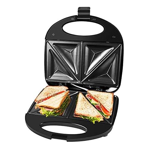  Gotoll Sandwich Maker, 750 W, Triangular Sandwiches Toaster Maker, Non Stick Plates, Thermostatic Control and Non Slip Feet, Black