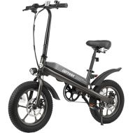 Gotrax S3 Electric Bike, 16x3.0 Fat Tire Electric Bicycle Adults, 750W Peak Motor, Max Range 25 Miles, Up to 20 Mph, Removable Battery, Adjustable Seat, Folding Electric Bike for Adults/Teens 13+