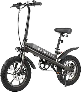 Gotrax S3 Electric Bike, 16x3.0 Fat Tire Electric Bicycle Adults, 750W Peak Motor, Max Range 25 Miles, Up to 20 Mph, Removable Battery, Adjustable Seat, Folding Electric Bike for Adults/Teens 13+