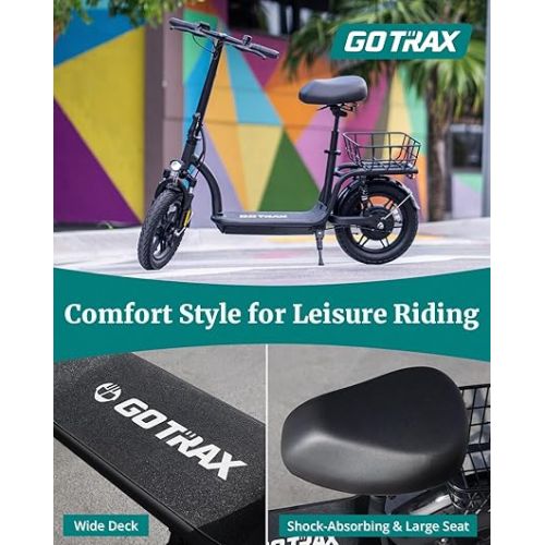  Gotrax FLEX ULTRA Electric Scooter with Seat for Adult, 25 Miles Range &20Mph Power by 500W Motor, 14