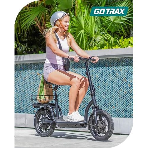  Gotrax FLEX ULTRA Electric Scooter with Seat for Adult, 25 Miles Range &20Mph Power by 500W Motor, 14