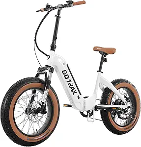Gotrax F5 Folding Electric Bike with 48V 13.6Ah LG Battery, 70Miles(Pedal-assist1) & 20MPH Power by 500W, LCD Display&5 Pedal-Assist Levels, Shimano7-Speed & Front Suspension for Fat Tire E-Bike,White