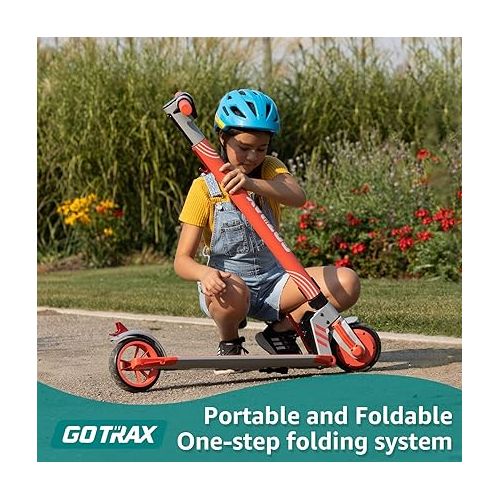  Gotrax Kids Electric Scooter, Max 9.4/12MPH Speed & 7/10 Miles Range, Solid Wheel with Digital LED Display Electric Kick Scooter for Teenagers Ages 6+