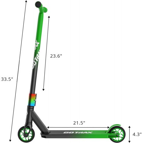  Gotrax ST Pro 200/300 Stunt Scooters, High Impact 110mm Aluminium Core 88A PU Wheel and ABEC-9 Bearings, Threadless Headset HIC Compression System, Lightweight Alloy Deck Perfect f